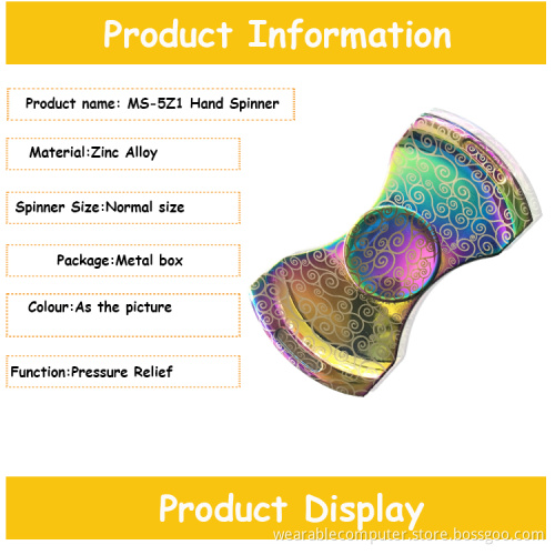 Factory direct sale rainbow fidget spinner metal hand spinner EDC anti stress 360 finger spinner gyro toy
